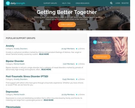 website thubmnail of DailyStrength