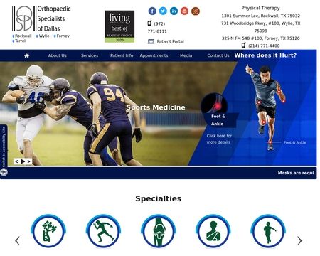 website thubmnail of Orthopaedic Specialists of Dallas