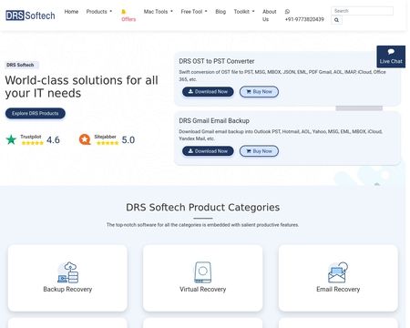 website thubmnail of Data Recovery Solutions