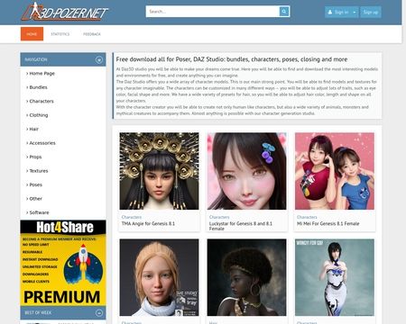 website thubmnail of Daz3d-poser.net