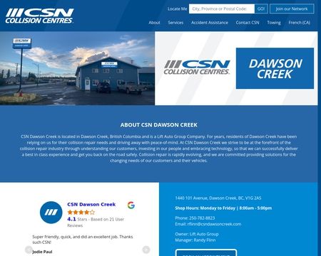 website thubmnail of Dawson Creek Collision
