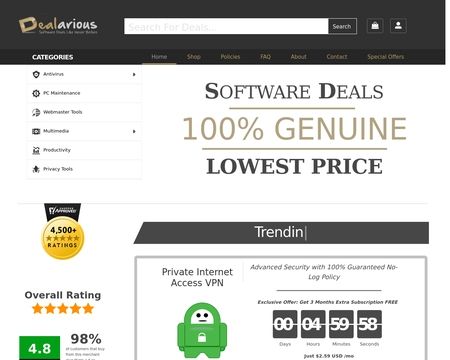 website thubmnail of Dealarious