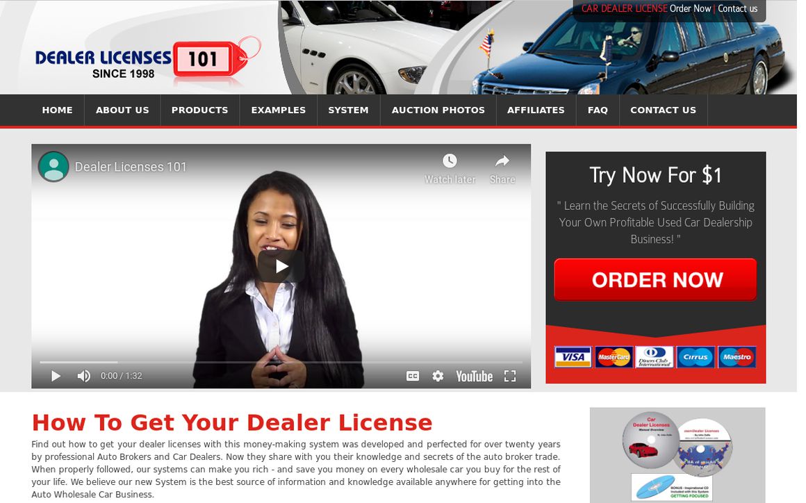 website thubmnail of Dealerlicenses101