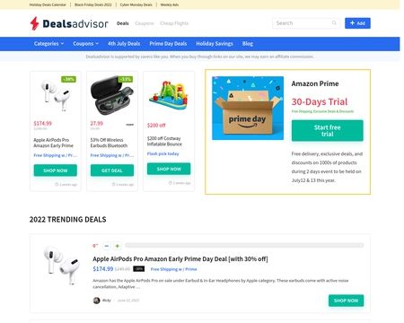 website thubmnail of Dealsadvisor