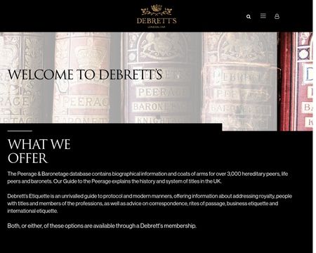 website thubmnail of Debretts.co.uk