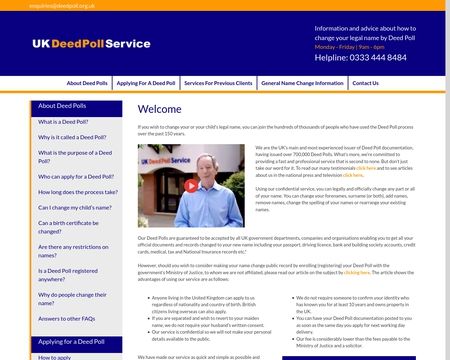 website thubmnail of UK Deedpoll Service