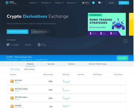 website thubmnail of Delta.exchange