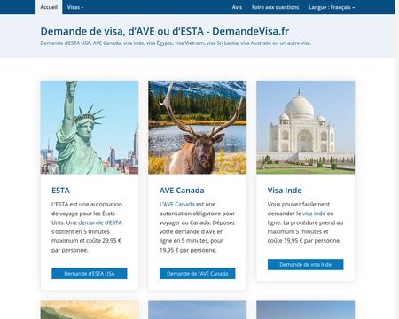 website thubmnail of Demandevisa.fr