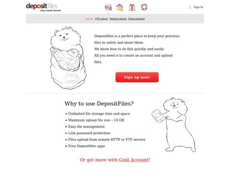 website thubmnail of DepositFiles