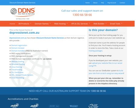 website thubmnail of Depressionet.com.au