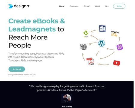 website thubmnail of Designrr