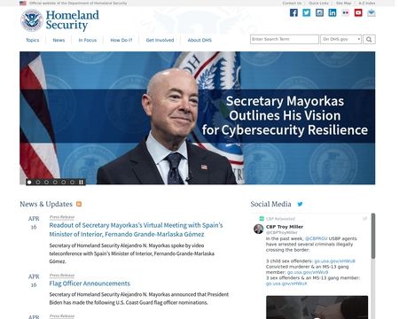website thubmnail of Homeland Security