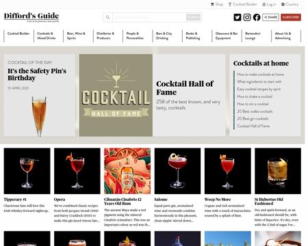 website thubmnail of Difford's Guide