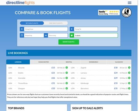website thubmnail of Directline Flights