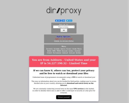 website thubmnail of Directoryproxy.info