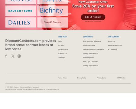 website thubmnail of DiscountContactLenses