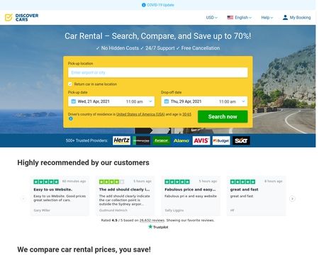 website thubmnail of Discovercars