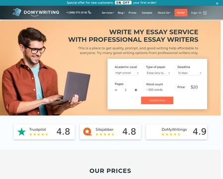 website thubmnail of Domywritings.net