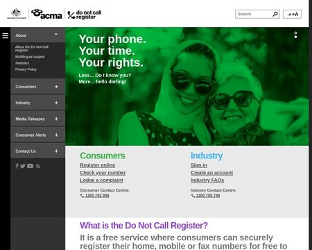 website thubmnail of Do Not Call Register