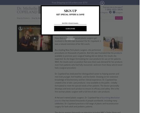 website thubmnail of Dr. Michelle Copeland Skin Care