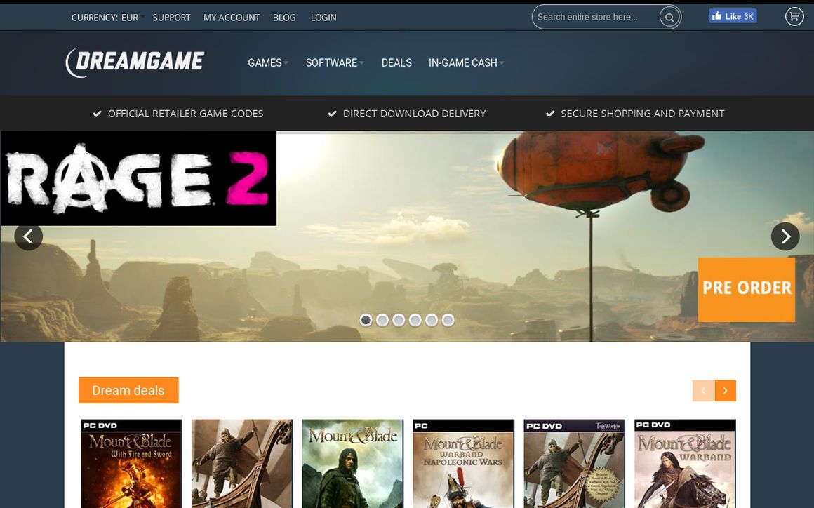 website thubmnail of Dreamgame