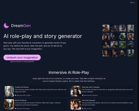 website thubmnail of Dreamgen