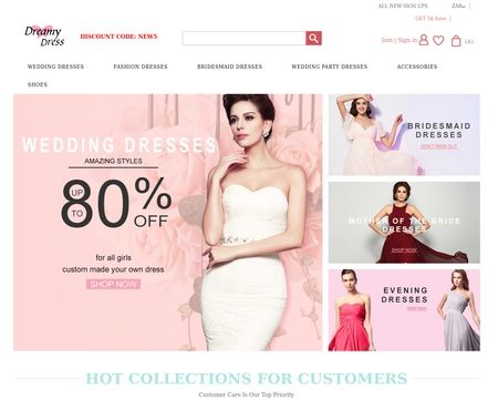 website thubmnail of Dreamydress.co.za