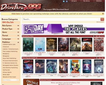website thubmnail of DriveThruRPG