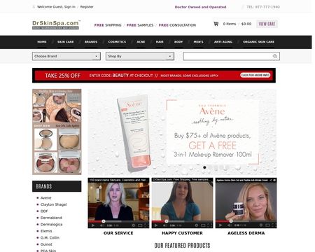 website thubmnail of DrSkin Spa.com
