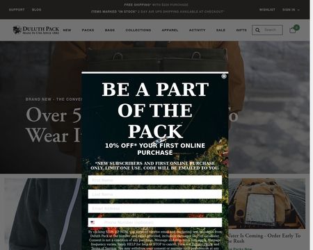 website thubmnail of Duluth Pack