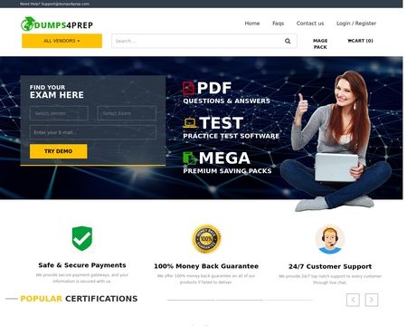 website thubmnail of Dumps4Prep