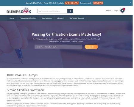 website thubmnail of DumpsGeek
