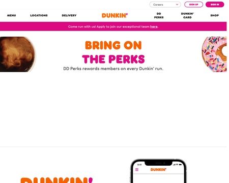 website thubmnail of Dunkin' Donuts