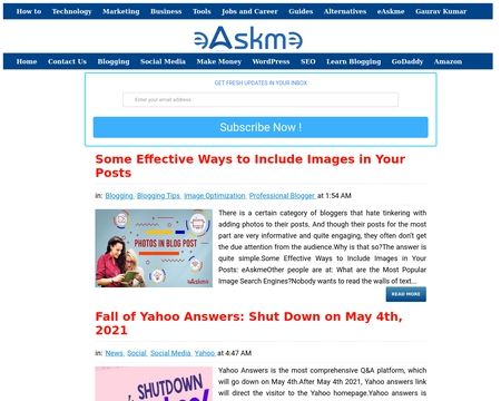 website thubmnail of eAskme