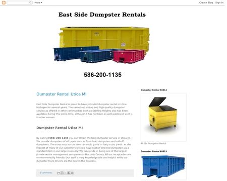 website thubmnail of Eastsidedumpsterrentals.blogspot