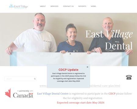 website thubmnail of Eastvillagedentalcentre.ca