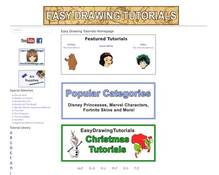 website thubmnail of Easydrawingtutorials