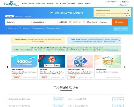 website thubmnail of EaseMyTrip