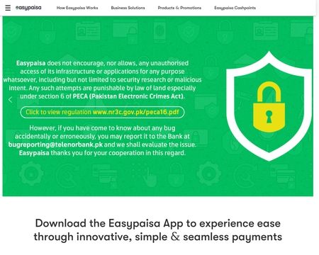 website thubmnail of Easypaisa Pakistan