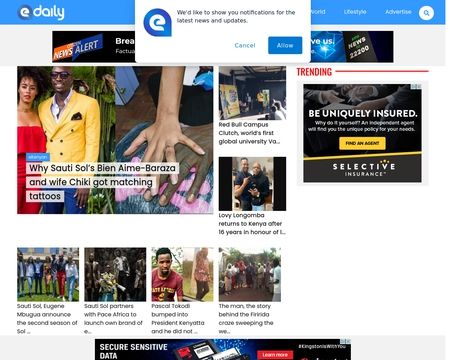 website thubmnail of Edaily.co.ke