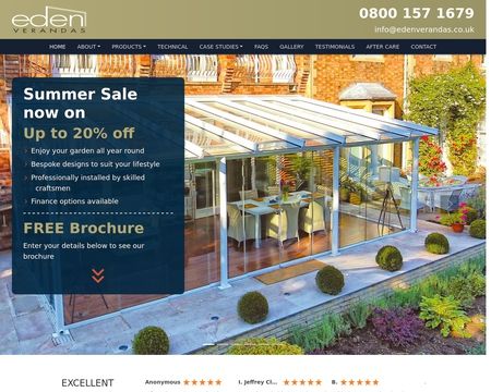 website thubmnail of EdenVerandas.co.uk