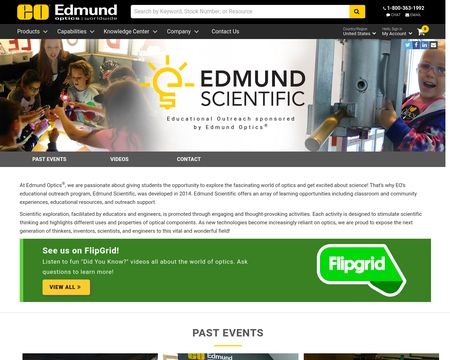 website thubmnail of Edmund Scientific