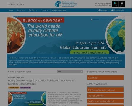 website thubmnail of Education International