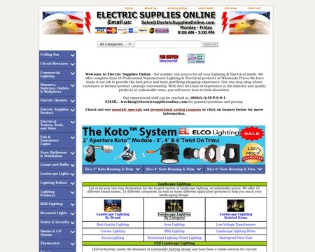 website thubmnail of Electric Supplies Online