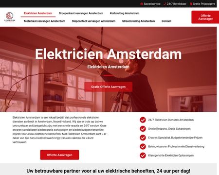 website thubmnail of Elektricien Amsterdam