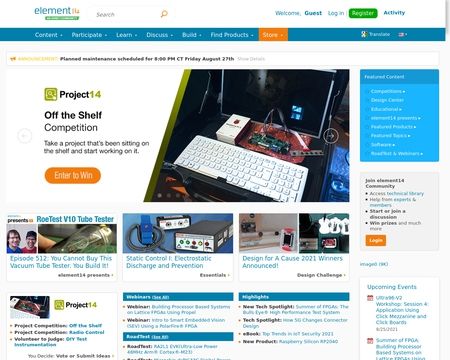 website thubmnail of element14
