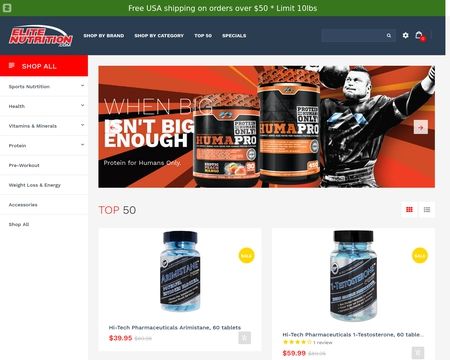 website thubmnail of Elite Nutrition