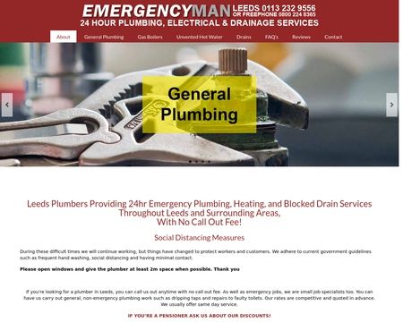 website thubmnail of Emergencyman Leeds Plumbers