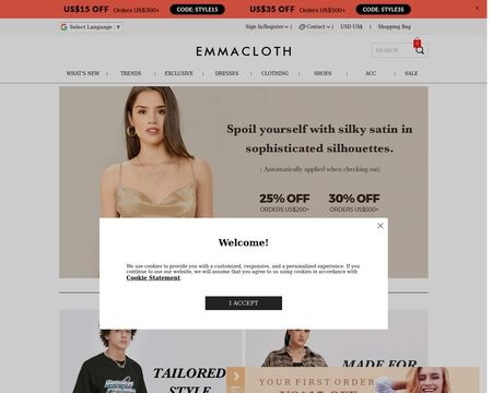 website thubmnail of Emmacloth