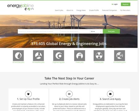 website thubmnail of Energy Jobline